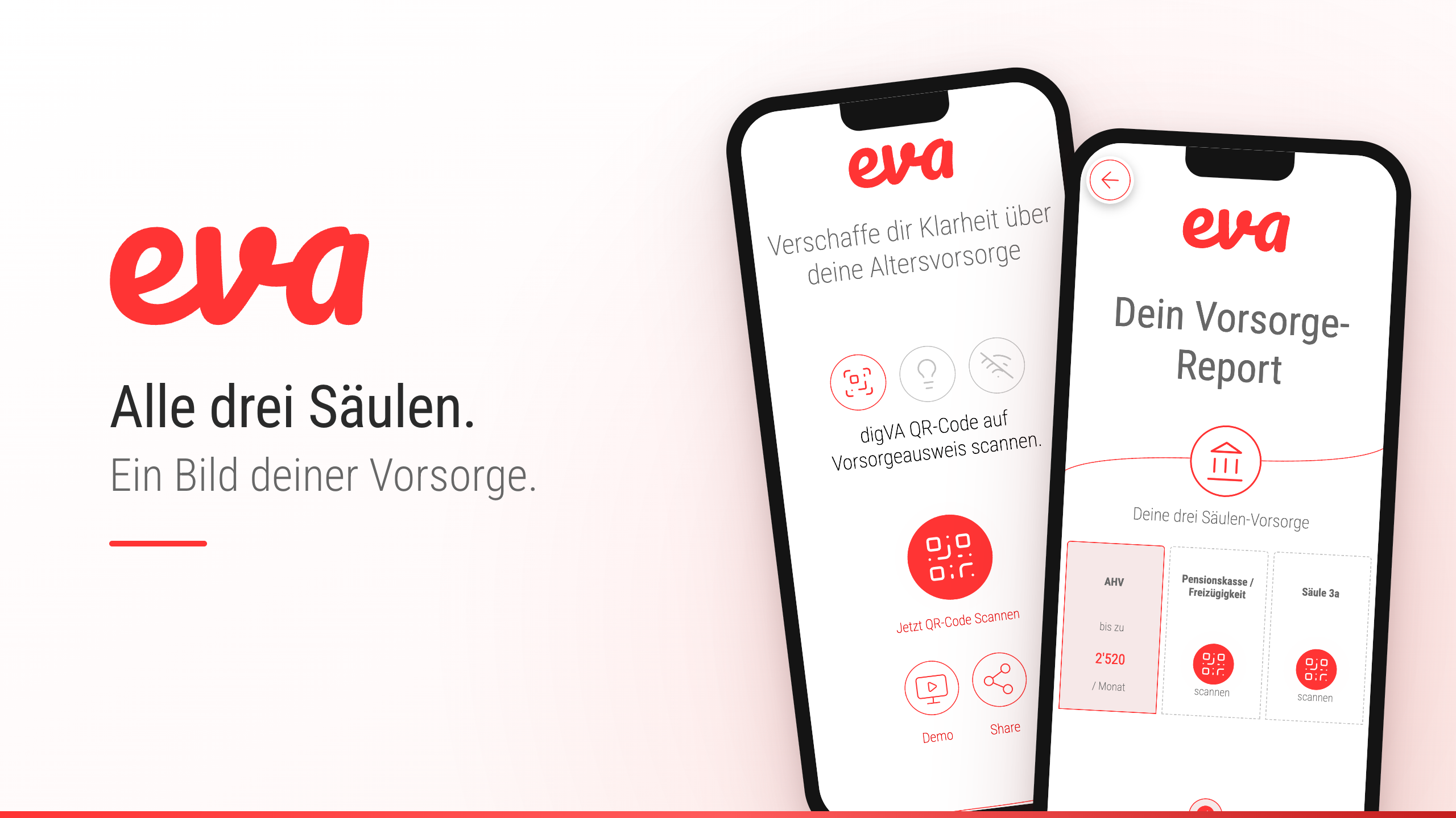 eVA liest jetzt alle drei Säulen der Vorsorge